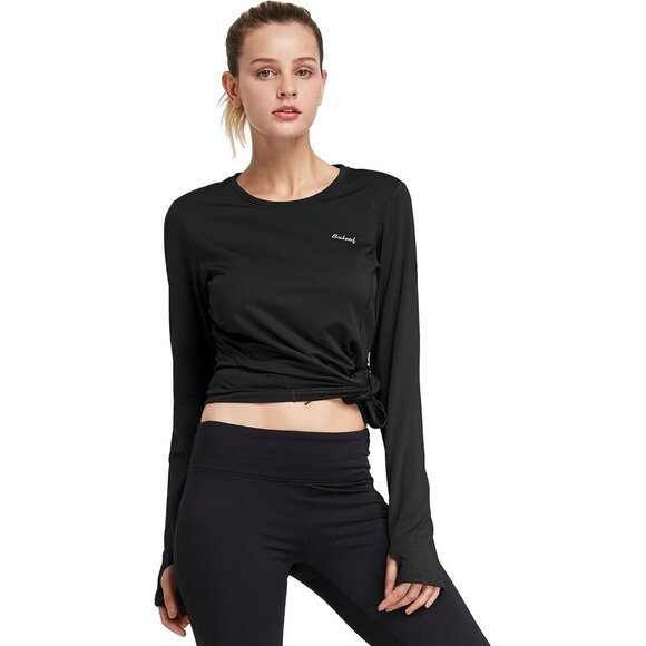 Women’s Thermal Fleece Long Sleeve Top with Zip Pocket for Running & Outdoors - Picture 7 of 9